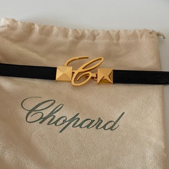 🇮🇹 Made in Italy - Chopard Textured Leather Miss Happy adjustable Belt - Picture 3 of 11